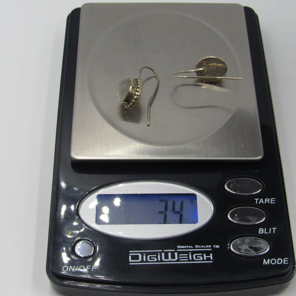 Sterling Silver Rustic Unknown Material Earrings - image 6